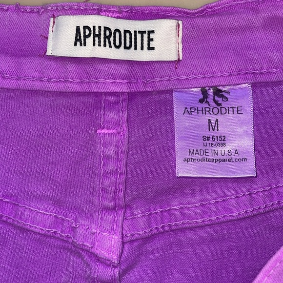 Bright Purple High Rise Denim Shorts - Picture 3 of 4